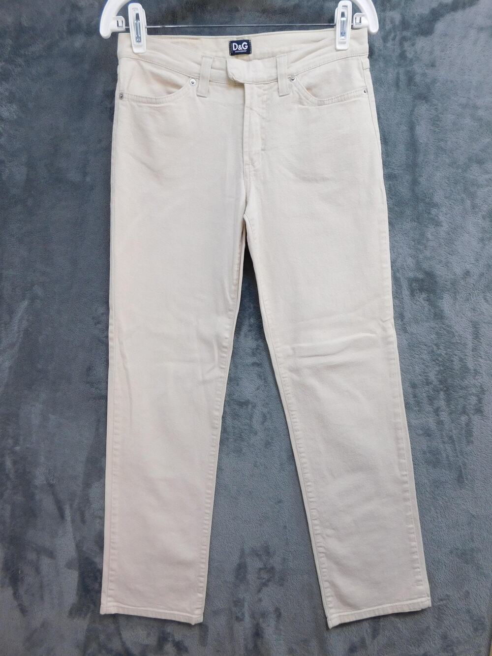 Dolce&Gabbana Jeans Womens 28 Beige Skinny Mid Rise Stretch 33.5 Inseam